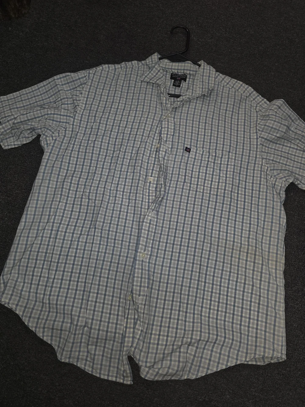 Polo Jeans Co Ralph Lauren Men’s Blue Plaid Short-Sleeve Button-Down Shirt